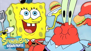 60 MINUTES at the Krusty Krab 🍔  SpongeBob [upl. by Quintie591]