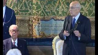 Il Presidente Napolitano alla presentazione dei candidati ai premi quotDavid di Donatelloquot [upl. by Iur]