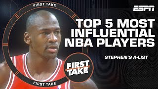 Stephens AList Top 5️⃣ Most Influential NBA Players 🏀  First Take YouTube Exclusive [upl. by Eed]