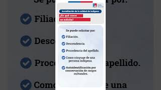 Solicitar acreditación de la calidad de indígena shorts ChileAtiende [upl. by Ambie]