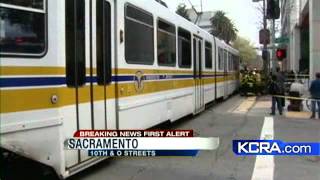 Car Light Rail Crash In Downtown Sacramento [upl. by Maram239]