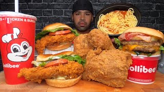 ASMR NO TALKING JOLLIBEE CHICKEN SANDWICHES FRIED CHICKEN SPAGHETTI ALOHA YUMBURGER MUKBANG [upl. by Li]