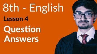 8th Class English  Lesson 4  An Exhibition Question Answers  English 8th Class [upl. by Latnahs]