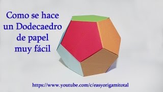 Como hacer un dodecaedro de papel muy fácil dodecaedro modular origami [upl. by Atwekk]