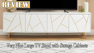 EDYO LIVING Modern TV Stand for 75quot TV Review  Very Nice Large TV Stand with Storage Cabinets [upl. by Aramaj]