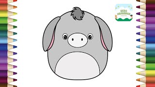 How to Draw a Cute Donkey Squishmallow Simple amp Easy Step by Step for Kids  Squishmallows [upl. by Nylia]