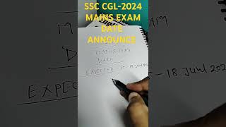 SSC CGL 2024 MAINS EXAM DATEssc cgl gkexamdate [upl. by Yddub]