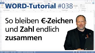 Word €Zeichen und Zahl endlich zusammen • Für 2013 2010 und 2007 • Markus Hahner® [upl. by Elgna]