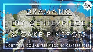 HOW TO DIY PINSPOT LIGHTING YOUR DOLLAR TREE WEDDING CENTERPIECES [upl. by Medin]