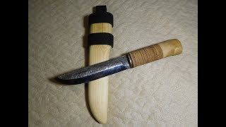 Рукоять ножа из бересты Knife handle made of birch bark [upl. by Nyrehtak560]