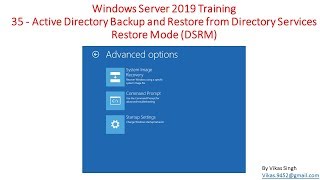 Windows Server 2019 Training 35  How to take Active Directory Backup amp Restore by DSRM [upl. by Lamphere]