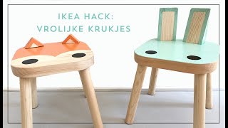 IKEA hacks Zo maak je van een FLISAT kruk een tof kinderstoeltje [upl. by Ahsiekat]