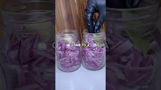 Pickled Red Onions 🧅 recipe ↗️ pickled pickledvegetables pickle pickles [upl. by Adnilym]