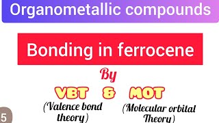 Bonding in ferrocene by Molecular orbital theory MOT and Valence bond theory VBT  simplified [upl. by Annairba]