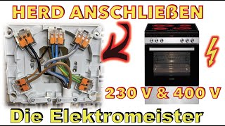 Herd Ofen anschließen mit Merten 230V amp 400V 5 und 3 Drähte Anleitung mit wichtigen Tipps [upl. by Fates768]