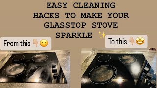 HOW TO MAKE YOUR GLASS TOP STOVE SPARKLE ​⁠✨ [upl. by Tavi]