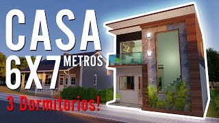 CASA PEQUEÑA en TERRENO de 6X7 Metros con 3 DORMITORIOS [upl. by Ecyle]