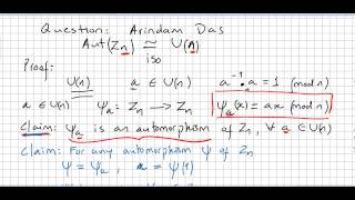 Group Theory 58  Question AutZn is isomorphic to Un [upl. by Duky92]