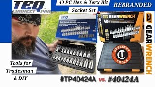 TEQ PRO 40 PC HEX TORX BIT SOCKET SET tp40424A GearWrench Crescent Rebrand [upl. by Wernsman]