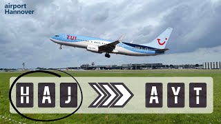 TUIfly takeoff from Hannover airport HAJ  Boeing 737800 [upl. by Ayanahs]