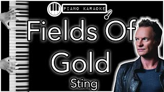 Fields Of Gold  Sting  Piano Karaoke Instrumental [upl. by Crespo]