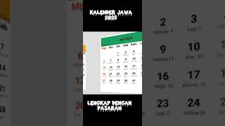 Kalender Jawa 2025 Lengkap Dengan Pasaran [upl. by Ronoel]