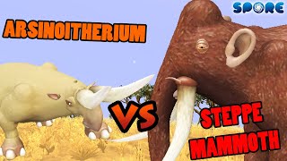 Arsinoitherium vs Steppe Mammoth  Cenozoic Era Battle S2E14  SPORE [upl. by Dustan387]