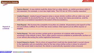 Repeal of a Statute External Aids to Interpretation of Statutes LLB [upl. by Wayne]