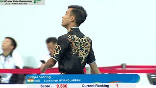 Suraj Singh Mayanglambam 🇮🇳 Changquan 9580 score 10th Asian Wushu Championship 2024 at Macau [upl. by Ahsekar]