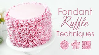 How To Create Fondant Ruffles  3 Ruffle Cake Decorating Techniques [upl. by Noemys432]