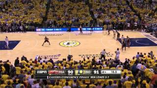 Miami Heat  Indiana Pacers 9093 final minutes  game 5  eastern finals 2014 [upl. by Akital]