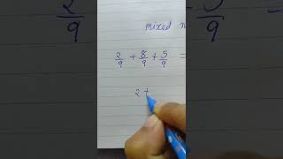 Adding mixed fraction  Fraction  Math trick shorts maths tricks [upl. by Hafeenah306]