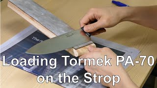 Loading Tormek PA70 on the Leather Strop [upl. by Rodama]