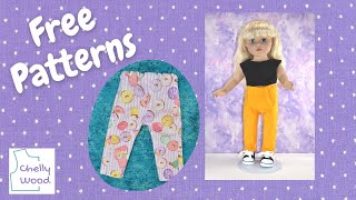 Free Doll Clothes Patterns How to Sew Leggings for 18 Inch Dolls [upl. by Radborne53]