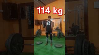 114 kg deathlift shorts fitness youtubeshorts deathlift [upl. by Notsrik]