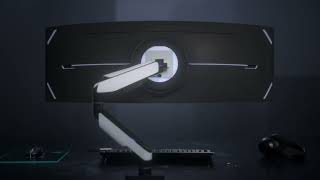 Ergox EAMA6112WL Heavy Duty Monitor Arm with RGB Lighting [upl. by Nylsej]