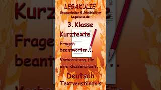 Deutsch 3Klasse Leseprobe Textverständnis Arbeitsblätter PDF Legakulie shorts lernen school [upl. by Simona]