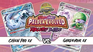 Can Chien Pao ex beat Gardevoir ex NEW Tabletop Gameplay Paldea Evolved Pokémon TCG [upl. by Nylsirk]