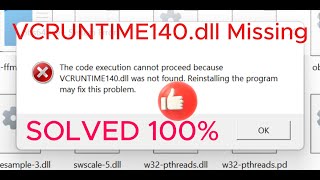 VCRUNTIME140dll error solved 100 [upl. by Ynnot]