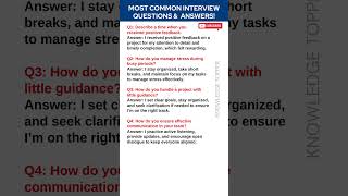 4 Most Common Job Interview Questions and Answers [upl. by Tanner742]