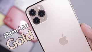 Gold iPhone 11 Pro Max Unboxing amp First Impressions [upl. by Ahsyas]