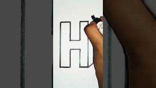 3D L letter drawing art viral technique satisfyingvideo shortsfeed youtubeshorts [upl. by Heyman986]