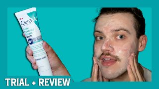 cerave acne foaming cream wash BPO 10  trial  review [upl. by Rowney]