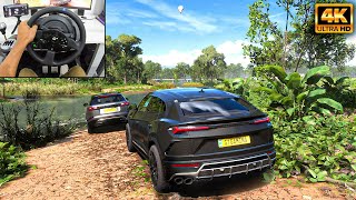 Lamborghini Urus amp Range Rover Velar  OFFROAD CONVOY  Forza Horizon 5Thrustmaster T300RS gameplay [upl. by Kevon]