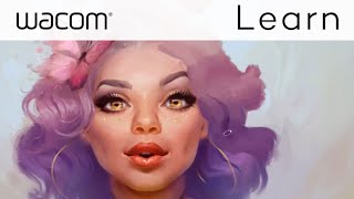 How to Paint Flowing Hair with Painter Essentials 6 Wacom Intuos and Magdalena Proszowska [upl. by Amorete]