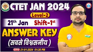 CTET Jan 2024  CTET 21th Jan Shift1 Exam Analysis CTET Jan Exam 2024 Level 2 Answer Key By RWA [upl. by Laural655]