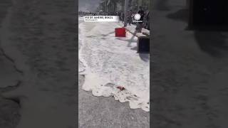 quotSneaker Wavequot Washes Beachgoers Out to Sea  AccuWeather [upl. by Nosyaj]