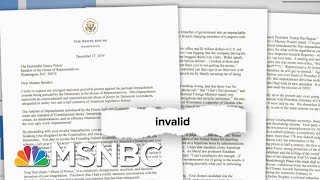 ‘Hyperbolically Stupid’ FactChecking Trump’s ‘Invalid’ Impeachment Letter  MSNBC [upl. by Leorsiy83]