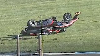 Nico Christodoulou Flip  2024 USF2000  Indianapolis [upl. by Atilam]