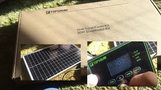 Topsolar Solar Panel Kit 30W 12V Monocrystalline with 10A Solar Charge Controller unboxing [upl. by Euqinom]